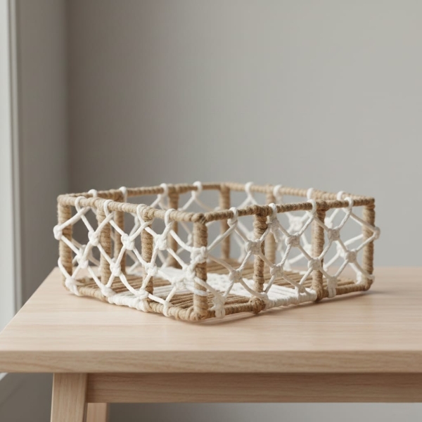 Iron Paper Rope Basket ( Pack Of 3 )