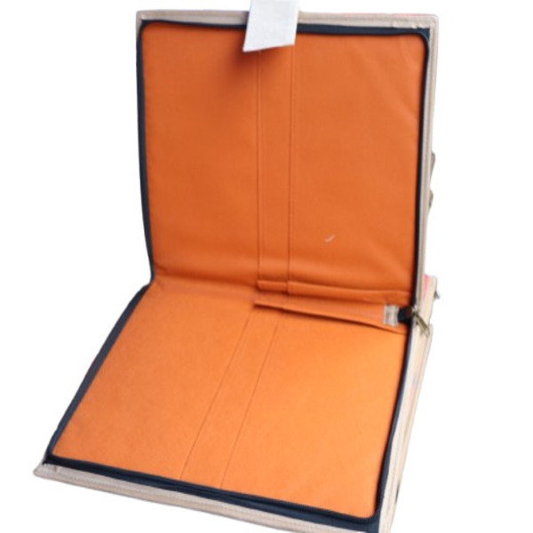 Hand-embroidered Jute File Folder